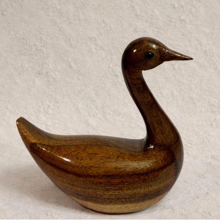 Handmade Wood Duck Sculpture for Table Decor